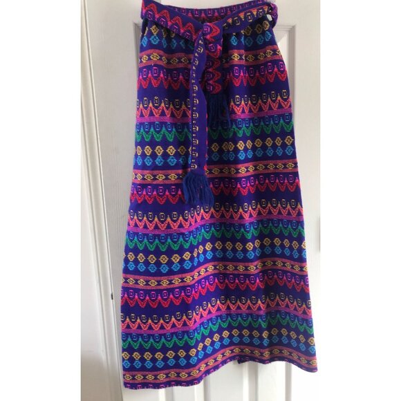 Vintage Maxi Skirt 1970's Saks Fifth Avenue The Young Circle Woven Brilliant Col - Picture 4 of 10